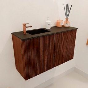 Mondiaz Joya 70cm toiletmeubel ruby met wastafel faye links 1 kraangat urban