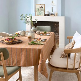 Gestreept tafelkleed in geverfd-geweven katoen, Hortense