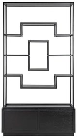 Richmond Interiors Bonvoy Open Vakken Kast Asymmetrisch Zwart Eiken - 120x40x222cm.