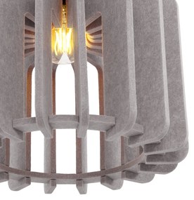 Retro hanglamp zwart met taupe kap - Felt Retro E27 rond Binnenverlichting Lamp