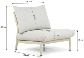 Hoek loungeset 6 personen Aluminium/rope Taupe  Coco Sevilla