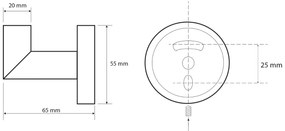 Sapho X-Round handdoekhaak met hoek zwart