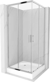 Mexen Rio vierkante douchecabine 90 x 90 cm, transparant, chroom + douchebak, wit - 860-090-090-01-00-4510