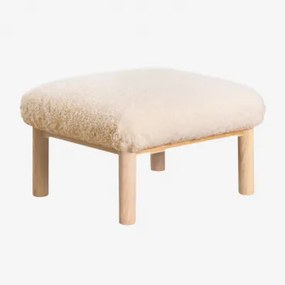 Voetensteun Van Schapenvacht En Bernia Essenhout White - Sklum