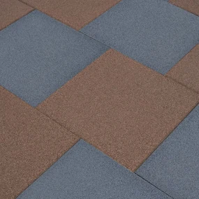 vidaXL Valtegels 18 st 50x50x3 cm rubber grijs