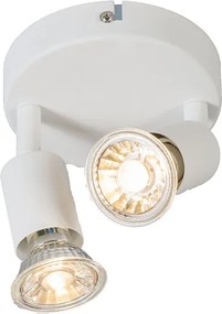 Moderne spot wit kantelbaar rond 2-lichts - Jeany