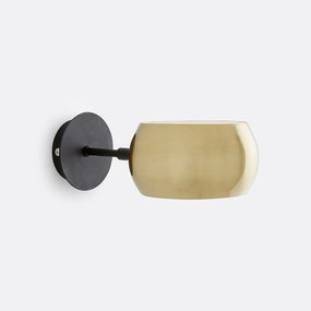 Wandlamp in zwart metaal en messing, Elori