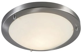 Buitenlamp Smart plafonnière staal 31 cm incl. WiFi A60 IP44 - Yuma Modern E27 IP44 Buitenverlichting rond
