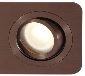 Buitenlamp Set van 6 afgeronde inbouwspots donkerbrons GU10 50mm draai- en kantelbaar IP44 2-lichts - Alberto Modern GU10 IP44 Buitenverlichting Lamp