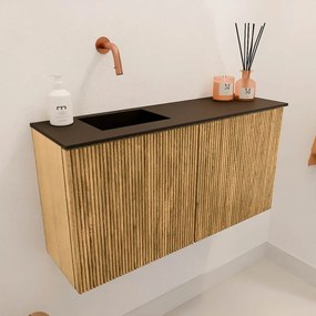 Mondiaz Joya 80cm toiletmeubel oak met wastafel faye links zonder kraangat urban
