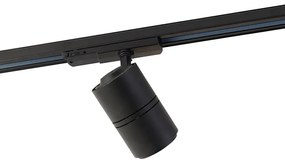 Moderne railspot zwart voor 3-fase rail incl. LED - 3-Phase Ruler