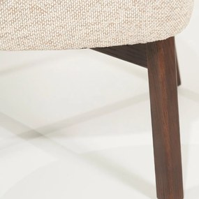 Eleonora Mikky Design Fauteuil Walnoot En Taupe Stof