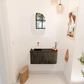 Mondiaz Joya 80cm toiletmeubel ronding rechts shadow met wastafel faye links zonder kraangat urban