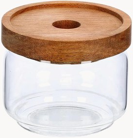 Glazen bewaarpot Annabelle met acaciahouten deksel, 260 ml, 12-delig