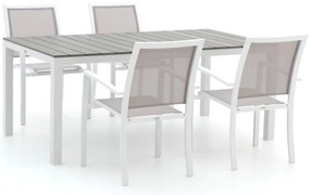 Diningset Bellagio  | 4 personen polywood | Tuinset stapelbaar | 5-delig | Kees Smit Tuinmeubelen