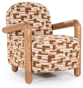 By-Boo Retrova Fauteuil Met Hout Print