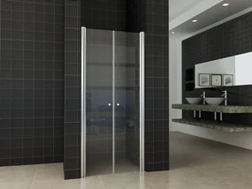 Saqu Flip 2-delige Pendeldeur Nis 80x200 cm Aluminium Nanoglas