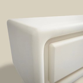Wit Tv-meubel Organisch Betonlook 200 Cm - 200x40x45cm.