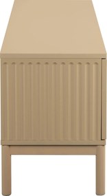 Mat Beige Tv-meubel Met Ribbels - 180x40x55cm.