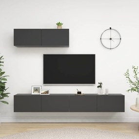 vidaXL Tv-meubelen 3 st spaanplaat grijs