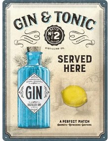 Metalen bord Gin & Tonic - Served Here