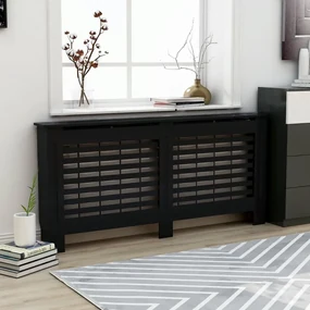 vidaXL Radiatorombouw 172x19x81 cm MDF zwart