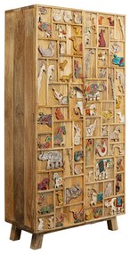 Kare Design Zoo Houten Kast Met Dieren - 81x36x163cm.