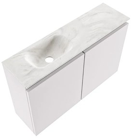 Mondiaz Ture DLux toiletmeubel 80cm cale met wastafel ostra links zonder kraangat