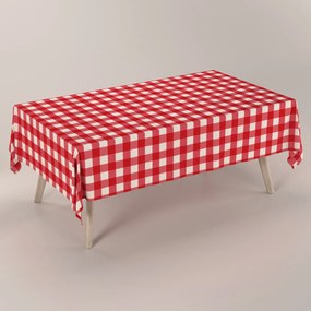 Dekoria Rechthoekig tafelkleed, wit-rood ruit, 40 x 40 cm
