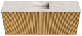 Mondiaz Joya DLux 100cm toiletmeubel oak met wastafel faye midden 1 kraangat frappe
