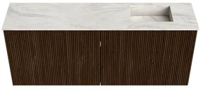 Mondiaz Joya DLux 100cm toiletmeubel walnut met wastafel faye rechts zonder kraangat ostra
