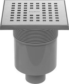 Easy Drain Aqua Quattro vloerput abs 15x15cm verticaal RVS geborsteld