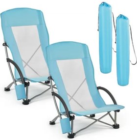 VEVOR 2 x Campingstoelen, opklapbare stoelen, draagvermogen 150 kg, visstoel met hoge rugleuning, bekerhouder, mesh rugleuning, draagtas en extra brede zitting, strandstoelen voor buitenactiviteiten en vissen