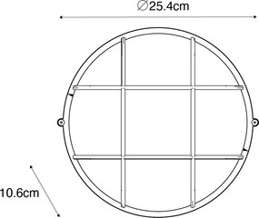 Industriële buitenwandlamp donkergrijs IP44 - Hanneke