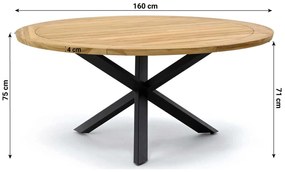 Dining Tuintafel rond 160 cm Grijs Prado