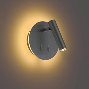 Moderne wandlamp staal incl. LED met USB-C - Croft