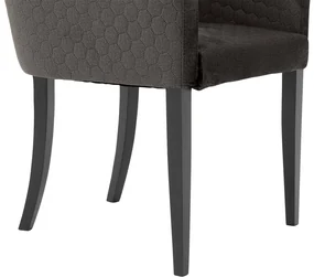 Goossens Eetkamerstoel Peda grijs stof met armleuning, elegant chic