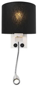 LED Moderne wandlamp wit met zwarte kap - Brescia Modern E27 rond Binnenverlichting Lamp