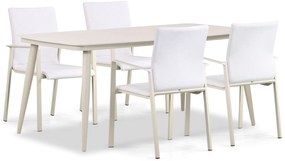 Tuinset 4 personen 180 cm Aluminium/textileen Taupe Lifestyle Garden Furniture Rome/Vienna