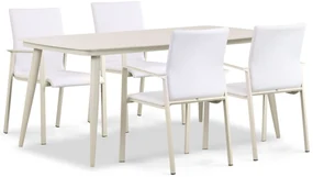 Tuinset 4 personen 180 cm Aluminium/textileen Taupe Lifestyle Garden Furniture Rome/Vienna