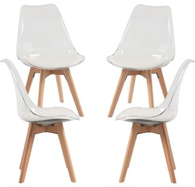 Set 4 Stoelen Synk Transparante Zitting