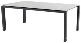 4 Seasons Outdoor Goa tafel antraciet met keramisch terrazzo tafelblad 220 x 95 cm SALE  Tuintafel    antraciet weerbestendig