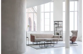 Goossens Excellent Bank Montreal cognac, leer, 2-zits, modern design
