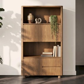 Houten Kast Met Vakken En Deuren - 100x40x180cm.