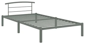 vidaXL Bedframe metaal grijs 90x200 cm