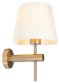 Moderne wandlamp brons met witte kap - Pluk