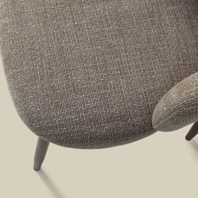 Walnoot Eetkamerstoel Met Ronde Rug Beige