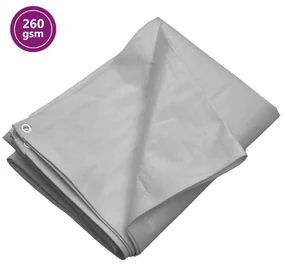 vidaXL Dekzeil 260 g/m² 4x6 m HDPE grijs