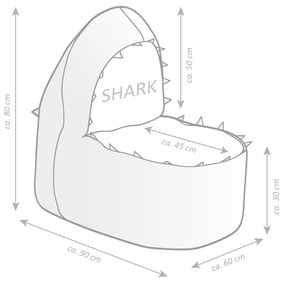 Sitting Point Brava Kinder Zitzak - Haai/Shark