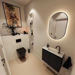 Mondiaz Ture DLux toiletmeubel 60cm urban met wastafel ostra midden met kraangat